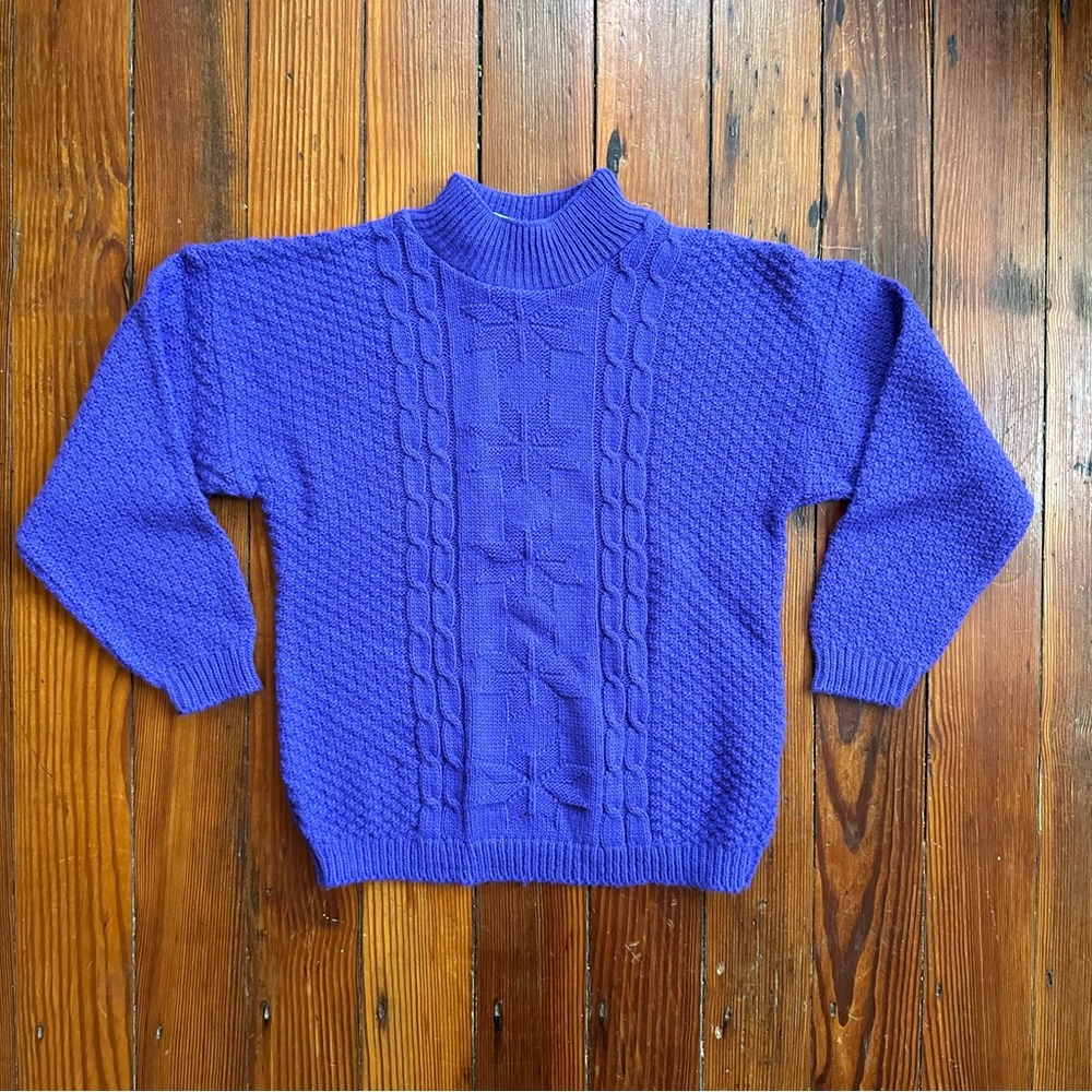 Vintage 90s Basic Image Cable Knit Sweater Xs - image 2